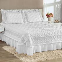 Kit Colcha Madalene Queen Micropercal Branco 200Fios 5 Peças Kit Colcha Madalene Queen Micropercal Branco 200Fios 5 Peças