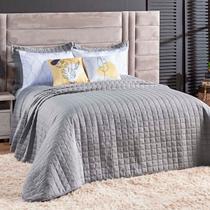 Kit Colcha Matelassê Percal 300 fios Basic Casal 07 Peças 100% Poliéster - Cinza Leaves Kit Colcha Matelassê Percal 300 fios Basic Casal 07 Peças 100% Poliéster - Cinza Leaves