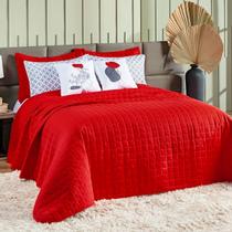 Kit Colcha Matelassê Percal 300 fios Basic Casal 07 Peças 100% Poliéster - Vermelho Lady Kit Colcha Matelassê Percal 300 fios Basic Casal 07 Peças 100% Poliéster - Vermelho Lady