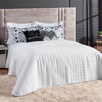 Kit Colcha Matelassê Percal 300 fios Basic King 07 Peças 100% Poliéster - Branco Ethnic