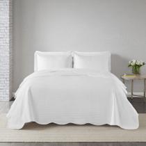 Kit Colcha Milão Poá Casal 3 peças 150 Fios Color Art Branco