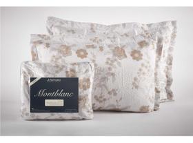 Kit Colcha Montblanc Hibisco Creme Coton Casal Queen 230X260