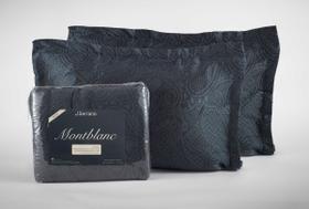 Kit Colcha Montblanc Memory 100 Azul Petroleo Casal Queen