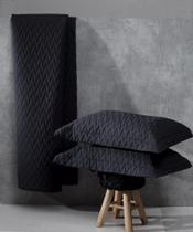 Kit Colcha Naturalle Fashion Zig Zag Preta