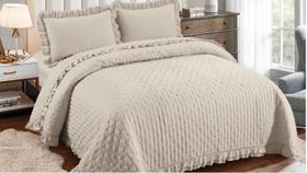 Kit Colcha Peplum Queen 3 pçs 2,40m x 2,60m Fendi Sonhare