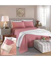 Kit Colcha Piquet Favo Dohler Solteiro Rosa 100% Algodão Kit Colcha Piquet Favo Dohler Solteiro Rosa 100% Algodão