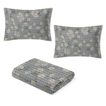 Kit Colcha Piquet Queen Size - 100% algodão Cor:Floral