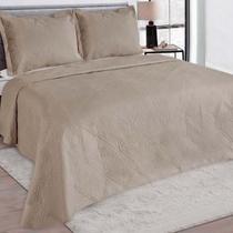 Kit Colcha Plaza Queen 220x240cm Porta-Travesseiros Bege
