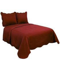 Kit Colcha Plaza Queen 220x240cm Porta-Travesseiros Vinho