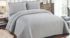 Kit Colcha Plumê Queen Prata Kit Colcha Plumê Queen Prata