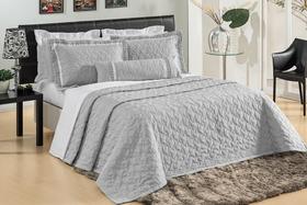 Kit Colcha Polonia Casal King Size 100% Algodão Cinza