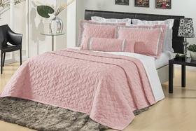 Kit Colcha Polonia Casal Queen 100% Algodão Na Cor Salmao