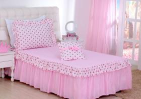 Kit Colcha Princesa Rosa para Cama de Solteiro - 3 peças - Deccoralle