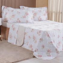 Kit Colcha Queen 200 Fios Estampada New 100% Algodão 240x260cm Classique