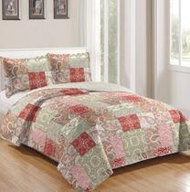 Kit Colcha Queen 3 Pçs Bouti Patchwork Rozac