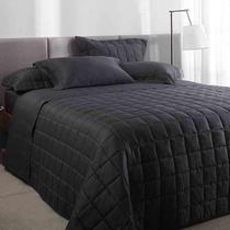 Kit Colcha Queen 300 Fios Damask Stripes Chumbo Buddemeyer Kit Colcha Queen 300 Fios Damask Stripes Chumbo Buddemeyer