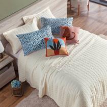 Kit Colcha Queen 7 peças Percal 300 fios Basic Estampado