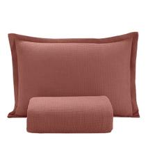Kit Colcha Queen Döhler Piquet 100% Algodão Terracota 3 peças