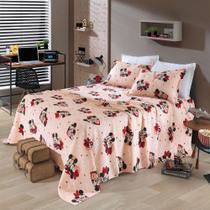 Kit Colcha Queen Estampado Piquet Licenciado 2,40 x 2,50 Mickey E Minnie Dohler