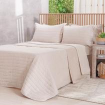 Kit Colcha Queen Lino Stile Linho 3 Peças 240x260cm Macio Kit Colcha Queen Lino Stile Linho 3 Peças 240x260cm Macio