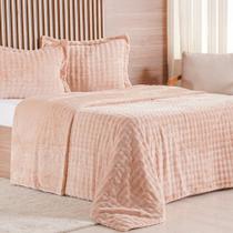 Kit Colcha Queen Luxor Dubble 100% Poliéster 240x260cm Tessi Rosa Areia Kit Colcha Queen Luxor Dubble 100% Poliéster 240x260cm Tessi Rosa Areia