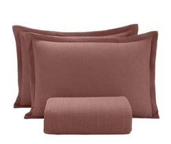Kit Colcha Queen Piquet Lisa Terracota Dohler