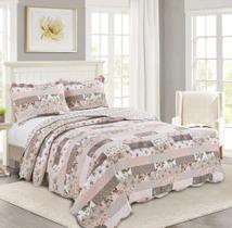 Kit Colcha Solteiro 2 Peças Patchwork Microfibra Dupla Face Berna Camesa