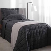 Kit Colcha Solteiro 300 Fios Damask Stripes Chumbo Buddemeyer Kit Colcha Solteiro 300 Fios Damask Stripes Chumbo Buddemeyer