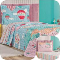 Kit Colcha Solteiro Bouti Kids com Jogo de Lençol - 4 peças Balão