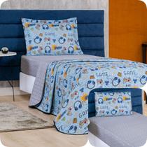 Kit Colcha Solteiro Bouti Kids com Jogo de Lençol - 4 Peças Game Kit Colcha Solteiro Bouti Kids com Jogo de Lençol - 4 Peças Game