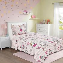 Kit Colcha Solteiro Cobre Leito Infantil Menina Menino 2 Pçs Kit Colcha Solteiro Cobre Leito Infantil Menina Menino 2 Pçs