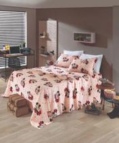 Kit Colcha Solteiro Estampado Piquet Licenciado 1,60 X 2,50 Mickey e Minnie Dohler