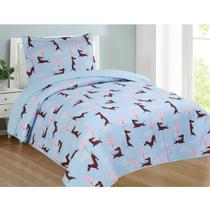 Kit Colcha Solteiro Infantil Habitat 1,60m x 2,40m 2 Peças