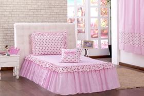 Kit Colcha Solteiro Infantil Princesa Rosa 03 Peças F101