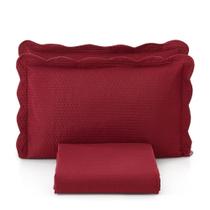 Kit Colcha Solteiro Liso Bouti Cobre Leito 2 Peças Vermelho
