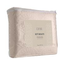 Kit Colcha Solteiro Matelassê Arabeske Bege com 1 Porta Travesseiro Lyor Kit Colcha Solteiro Matelassê Arabeske Bege com 1 Porta Travesseiro Lyor