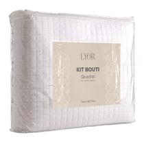 Kit Colcha Solteiro Matelassê Quadrat Branco com 1 Porta Travesseiro Lyor