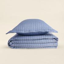 Kit Colcha Solteiro Mesh Azul - ACASA