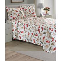 Kit Colcha Solteiro Piquet Estampado 2 Peças
