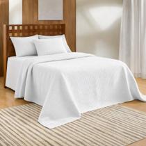 Kit Colcha Solteiro Piquet Teka Gênova 100% Algodão Liso 2pçs