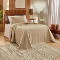 Kit Colcha Solteiro Piquet Teka Gênova 100% Algodão Liso 2pçs