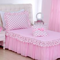 Kit Colcha Solteiro Princesa 3 peças Rosa - Deccoralle