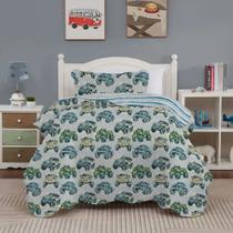 Kit Colcha Studio Mix Kids - Solteiro - Monster Truck - 2 Peças - Corttex