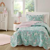 Kit Colcha StudioMix Solteiro 2 peças Microfibra Unicórnio