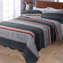 Kit Colcha Super King Ultrasonic Dyuri Jolitex Cobre Leito Estampado 3Pçs 300x280cm