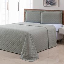 Kit Colcha Ultrassonica Queen 3 peças Basics Cinza Claro