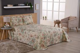 Kit Colcha Viena Casal King 3 Peças Estampado Margarida