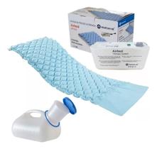 Kit Colchão Anti Feridas Para Acamados Com Motor 110v + Coletor De Urina Masculino 1 Litro Urinol