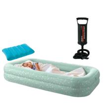 Kit colchão inflável juvenil intex + travesseiro inflável