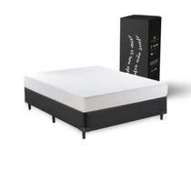 Kit Colchão na caixa Smart Comfort 5 Anos de Garantia Com Base Box Suede Preto Casal King Star